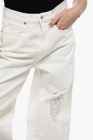 Wide-Leg Jeans JAYCE Distressed Effect High Waist 23cm