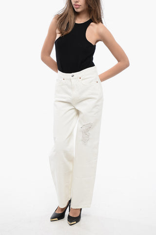 Wide-Leg Jeans JAYCE Distressed Effect High Waist 23cm