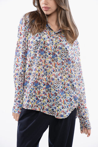 ETOILE Floral Shirt with Ruffled Detailed Collar