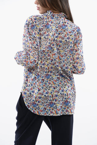 ETOILE Floral Shirt with Ruffled Detailed Collar