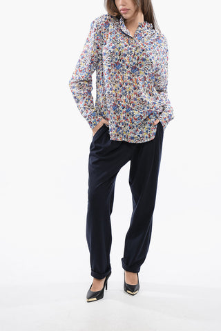 ETOILE Floral Shirt with Ruffled Detailed Collar