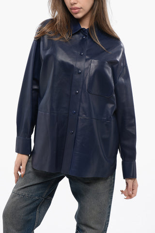 EMPORIO Snap Buttoned Leather Shirt
