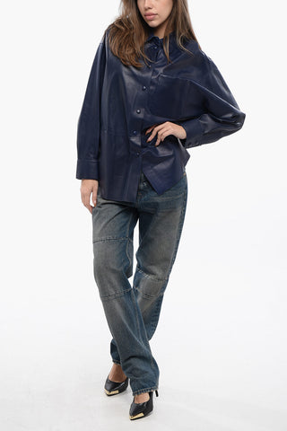 EMPORIO Snap Buttoned Leather Shirt