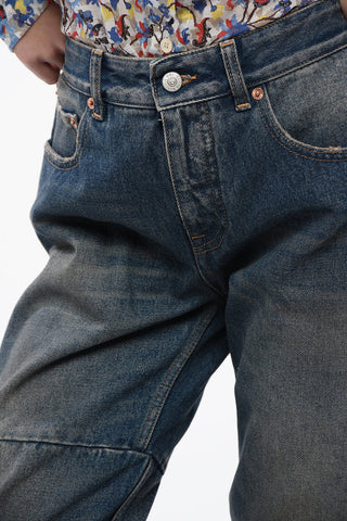 MM6 Vintage-effect Denims with Distressed Detail 18cm