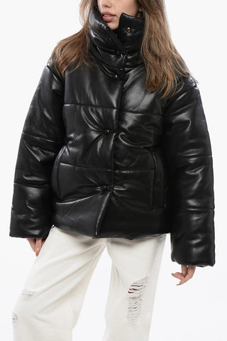Faux Leather HIDE Jacket wth Snap Buttons