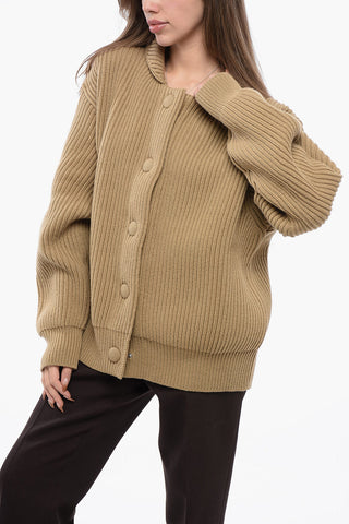 Ribbed Dropped Shoulder Cardigan