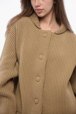 Ribbed Dropped Shoulder Cardigan