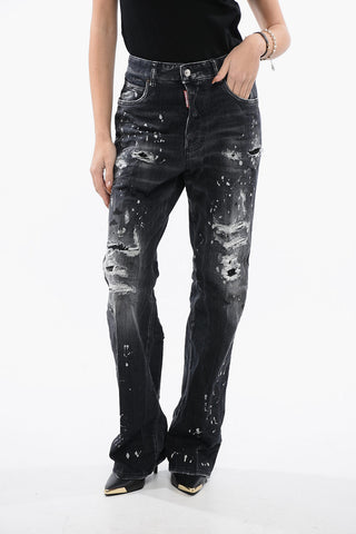Jeans ROADIE Effetto Vintage Wide Leg con Strass 24cm
