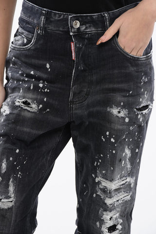 Jeans ROADIE Effetto Vintage Wide Leg con Strass 24cm