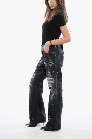 Jeans ROADIE Effetto Vintage Wide Leg con Strass 24cm