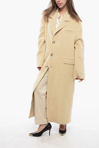 Oversized Wool and Silk VEDA Coat with Flap Pockets