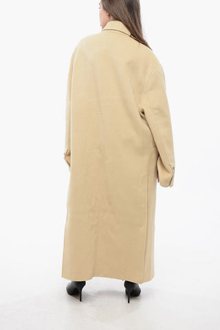 Oversized Wool and Silk VEDA Coat with Flap Pockets
