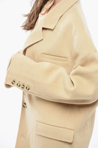 Oversized Wool and Silk VEDA Coat with Flap Pockets