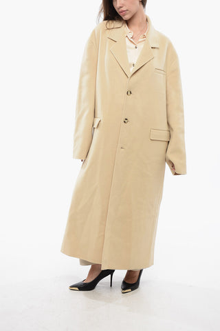 Oversized Wool and Silk VEDA Coat with Flap Pockets