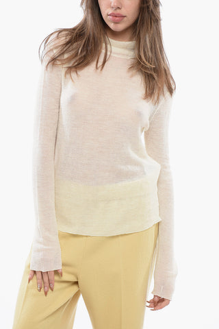 Rollkragenpullover mit transparentem Effekt