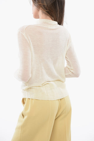 Rollkragenpullover mit transparentem Effekt