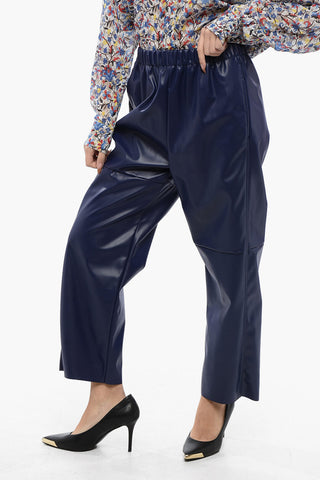 MM6 Faux-leather Cropped Pants