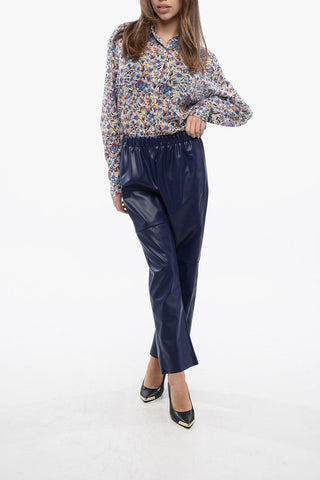MM6 Faux-leather Cropped Pants