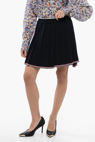 플리세 니트 미니스커트 엘라스틱 허리밴드