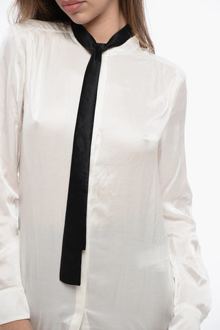 Korean TONI Shirt with Satin Tie Neck