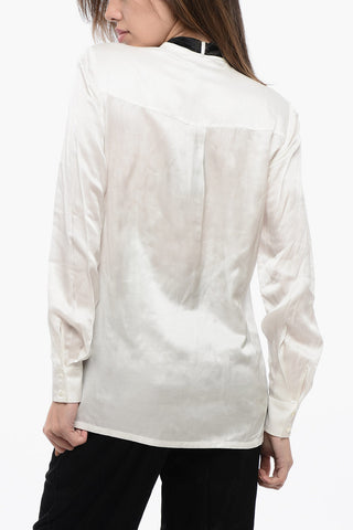 Korean TONI Shirt with Satin Tie Neck