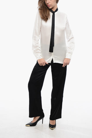 Korean TONI Shirt with Satin Tie Neck