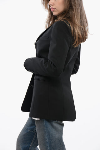 Solid Color Twill 3 Buttons Blazer
