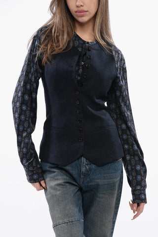 Linen Twill Vest with Flush Pockets