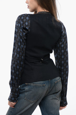 Linen Twill Vest with Flush Pockets
