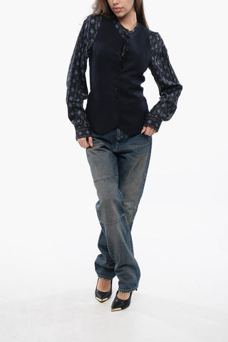 Linen Twill Vest with Flush Pockets