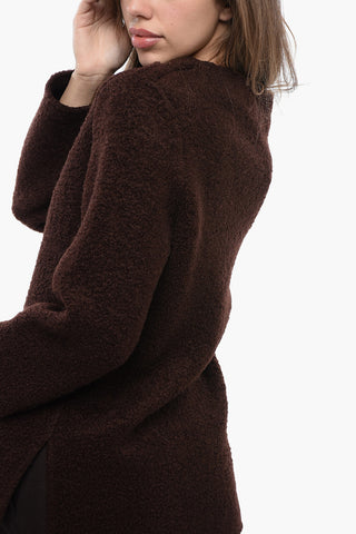 Bouclé Wool Sweater with Boat Neck