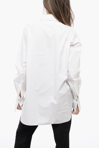 Cotton Asymmetric Shirt with Hidden Placket
