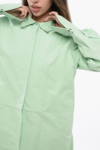 Asymmetric Cotton Blouse with Hidden Buttoning