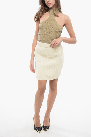 Minigonna AZRA in Lana con Monogram All-Over