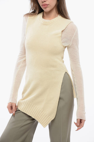 Long Wool Knit with Asymmetry