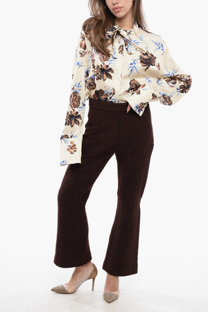 Cropped-Hose aus Bouclé-Wolle