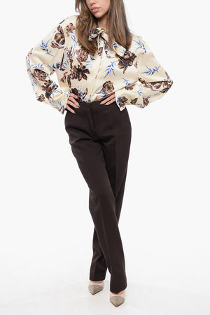 Pantaloni in Misto Lana a Gamba Diritta