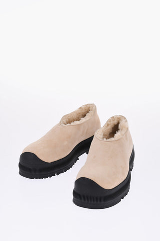 Sneakers Slip-on in Suede con Fodera in Shearling