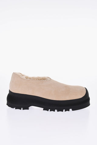 Sneakers Slip-on in Suede con Fodera in Shearling