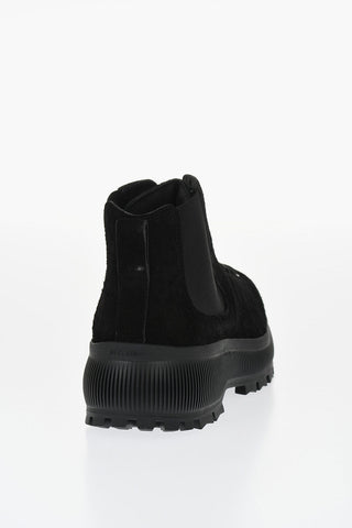Suede Lace-up Chelsea Booties with Vibram Sole
