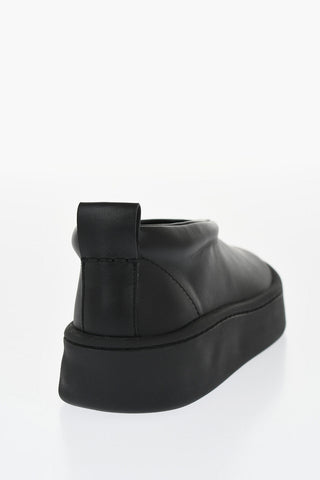 Leather Slip-On Sneakers with Rubber Sole