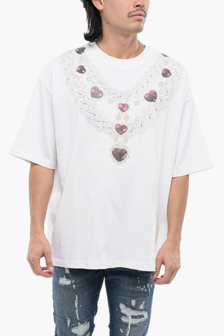Oversize-Fit T-Shirt Mit Ketten-Print