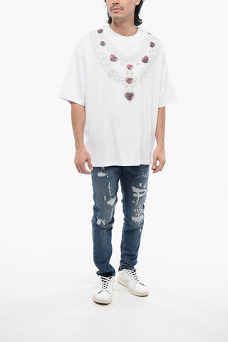 Oversize-Fit T-Shirt Mit Ketten-Print