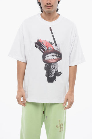 Oversize-Fit T-Shirt Mit Print Und Strass