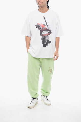 Oversize-Fit T-Shirt Mit Print Und Strass