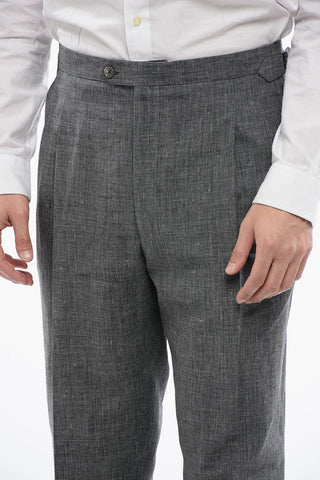 CC COLLECTION Double-pleated Micro Houndstooth Patterned Pants