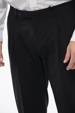 CC COLLECTION 4-Pocketed Wool Blend Pants with Belt Loops