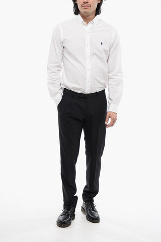 CC COLLECTION 4-Pocketed Wool Blend Pants with Belt Loops