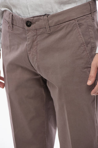 Pantaloni Chino in Cotone Effetto Slavato