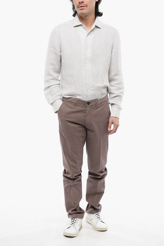 Pantaloni Chino in Cotone Effetto Slavato